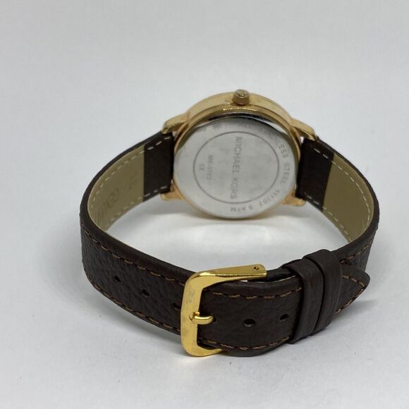 Michael Kors Lady Nini MK3183 Women Brown Leather Analog Dial Quartz Watch EY662 - Picture 10 of 12